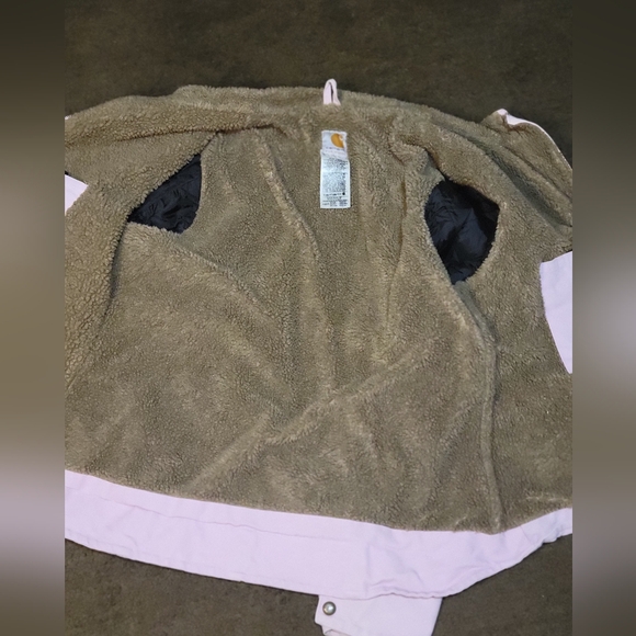 Vintage Carhartt Women's Heavy Pink Brown Fur Lined Jacket SZ. Lg Regular - Picture 9 of 11